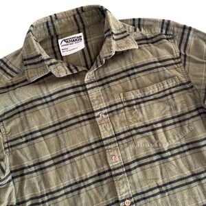 Mountain Khakis Medium Olive Green Plaid Flannel Button Down Men's Shirt